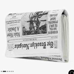 NWT Sealed Glitzy Ritzy Newspaper Clutch Kate Spade